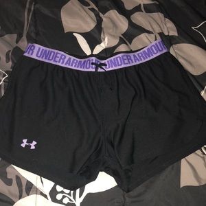 Black & Purple Under Armour Shorts